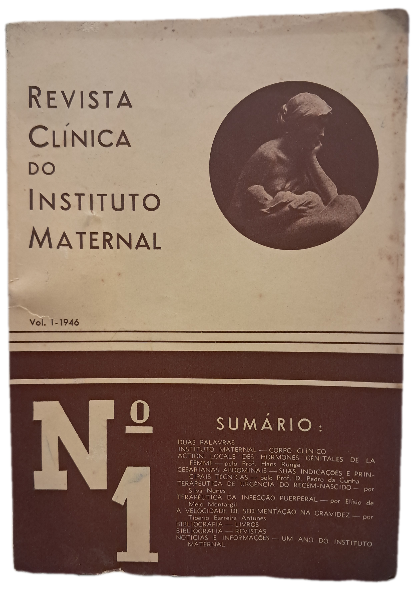 Revista da Clínica do Instituto Maternal 1 - 1946 (Usado)