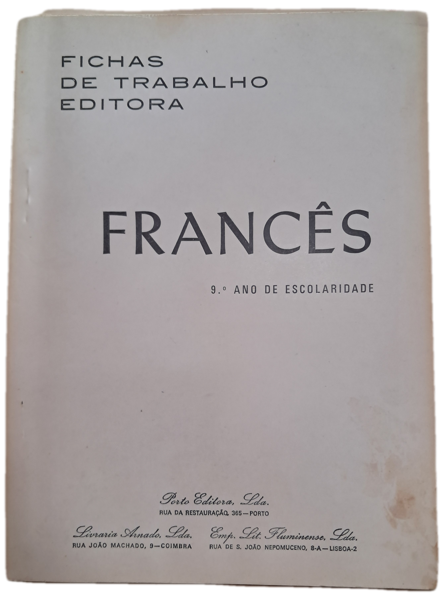 Fichas de Trabalho Editora - Francês 9º Ano (Usado)