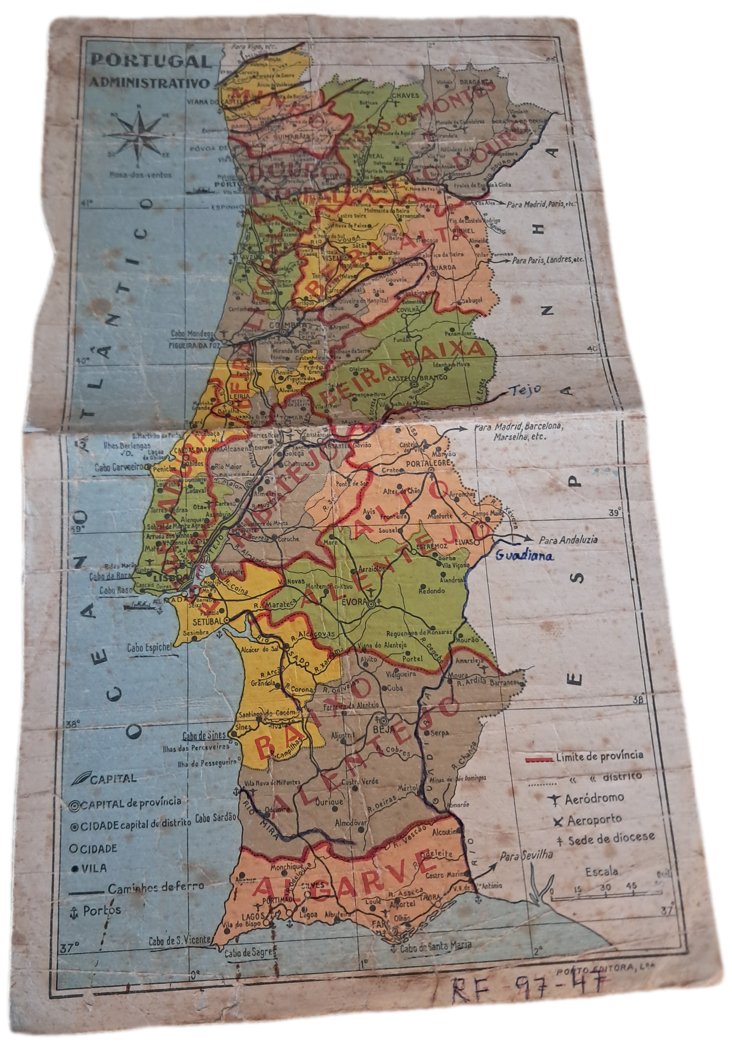 Mapa de Portugal Administrativo (Usado)
