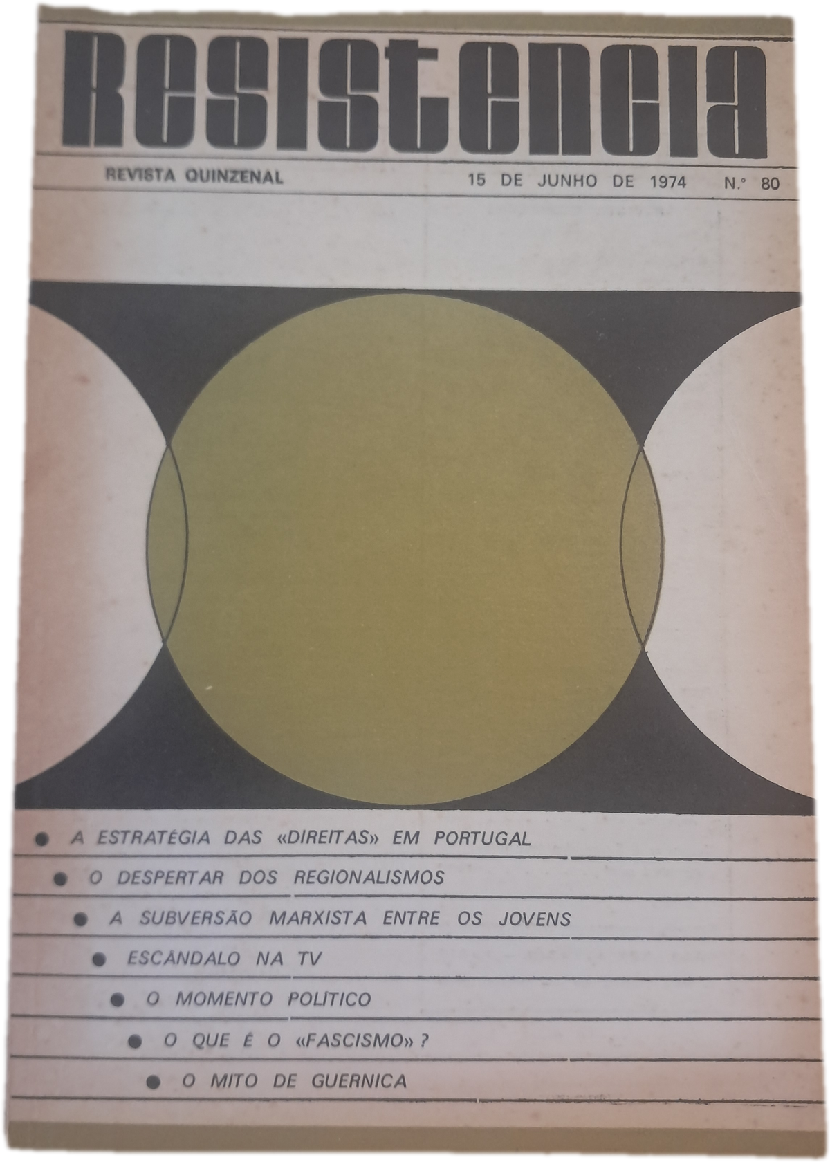 Revista Resistencia 80 15 de Junho de 1974 (Usado)
