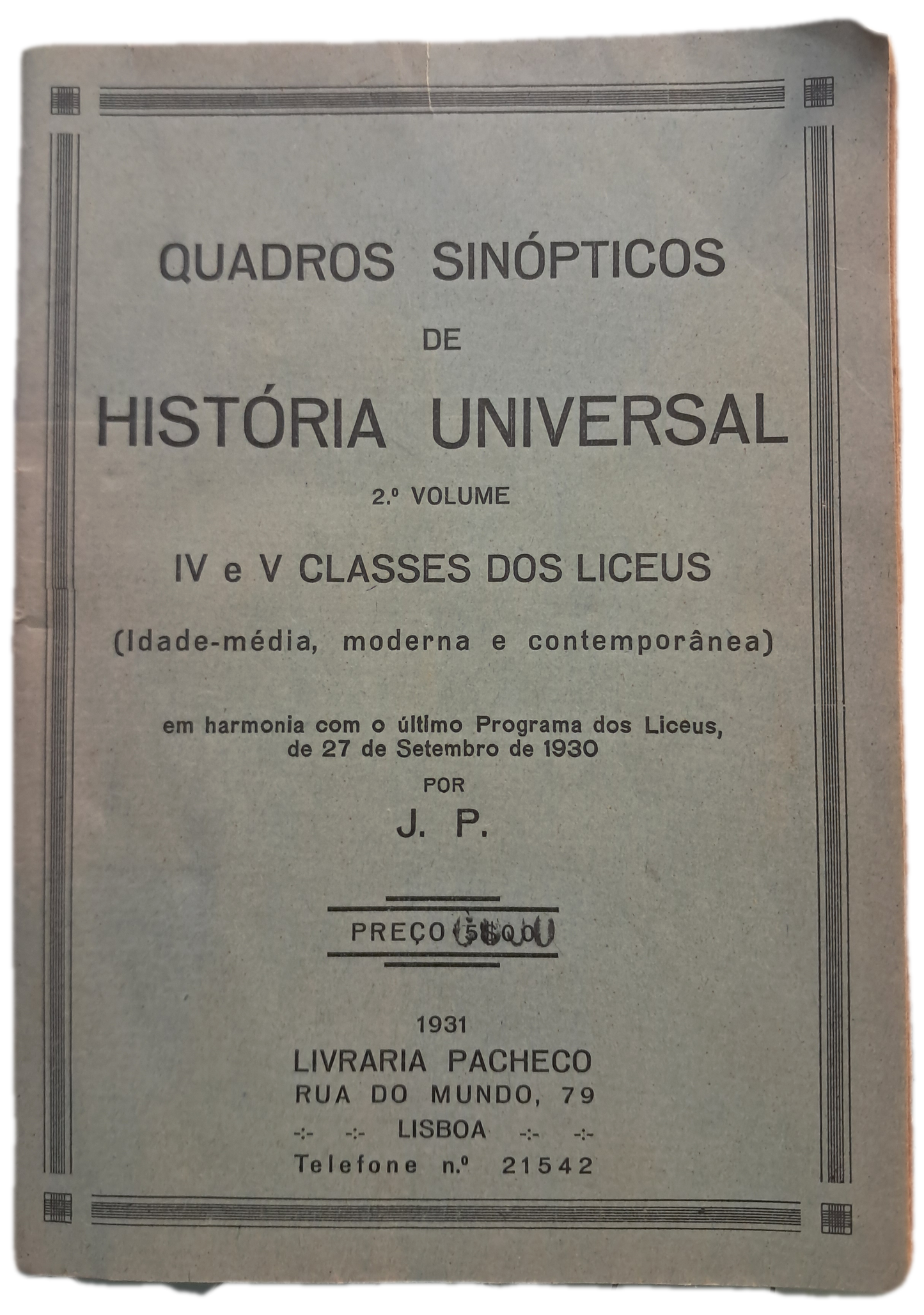 Quadros Sinópticos de História Universal 2º Volume (Usado)