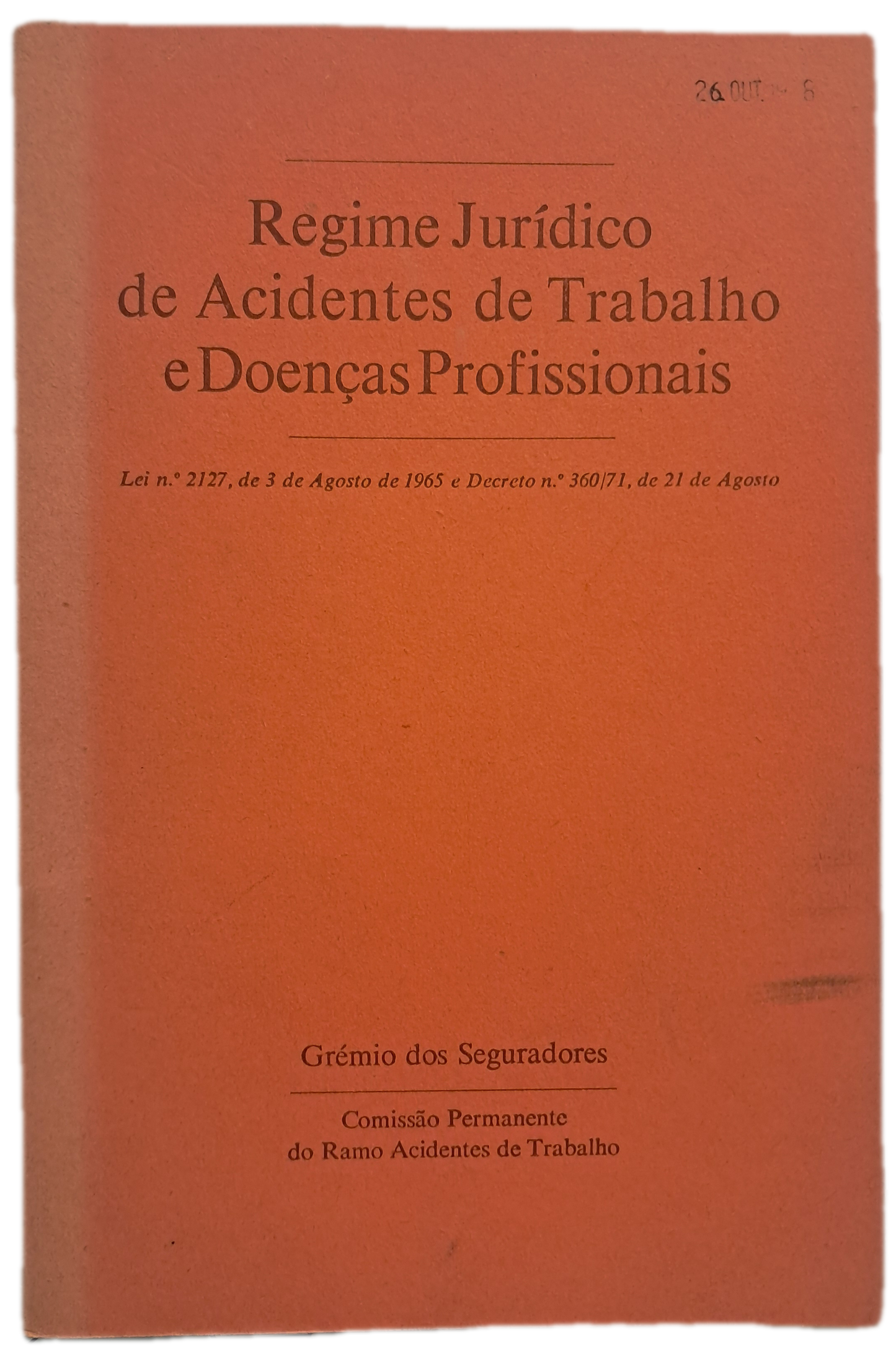 Regime Jurídico de Acidentes de Trabalho e Doenças Profissionais (Usado)