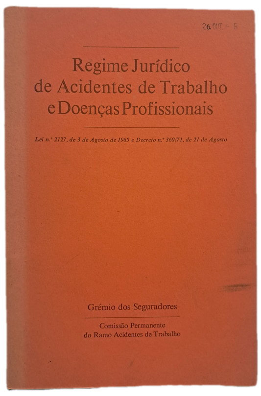 Regime Jurídico de Acidentes de Trabalho e Doenças Profissionais (Usado)