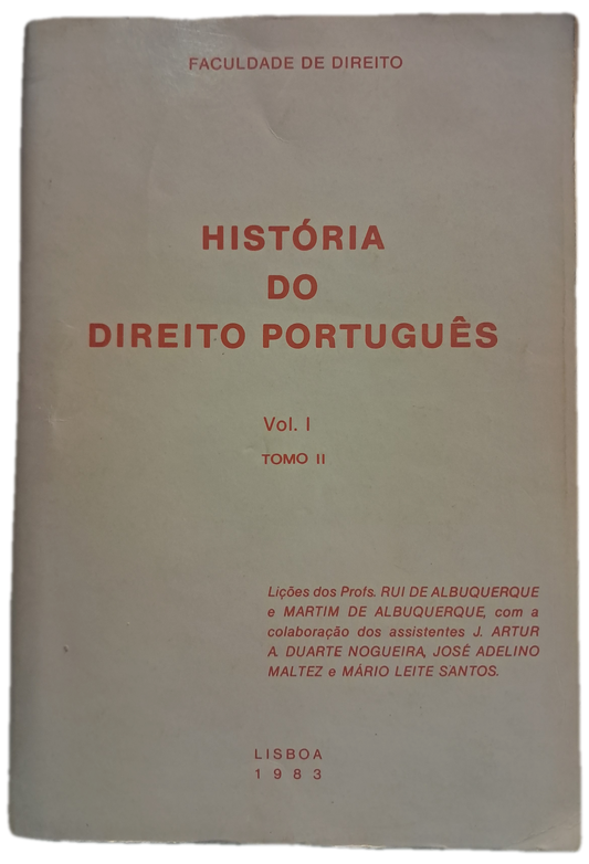 História do Direito Português Vol. I Tomo II (Usado)