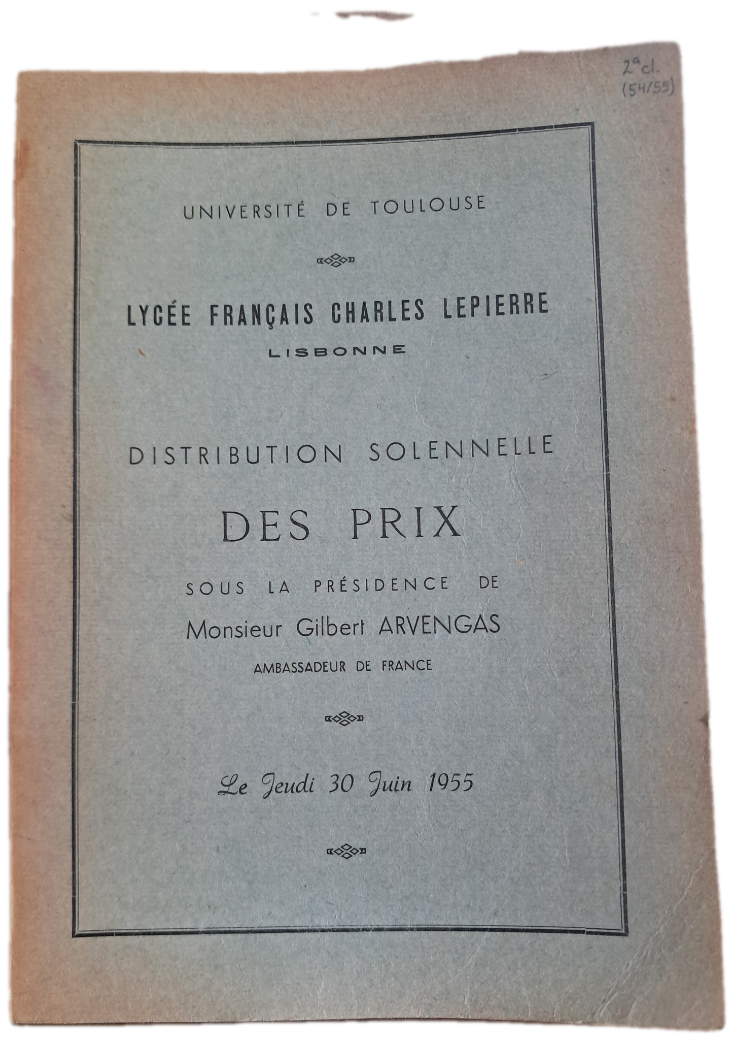 Lycée Français Charles Lepierre 30-06-1955 (Usado)