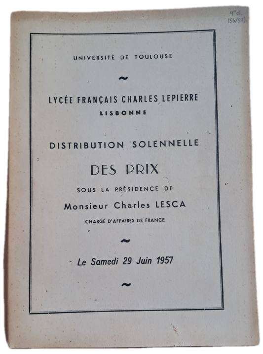 Lycée Français Charles Lepierre 29-06-1957 (Usado)