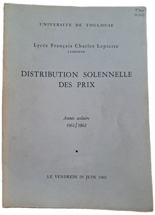 Lycée Français Charles Lepierre 29-06-1962 (Usado)