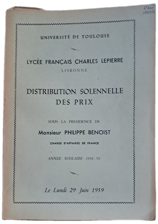Lycée Français Charles Lepierre 29-06-1959 (Usado)