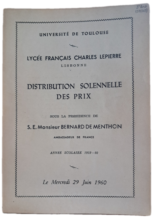 Lycée Français Charles Lepierre 29-06-1960 (Usado)