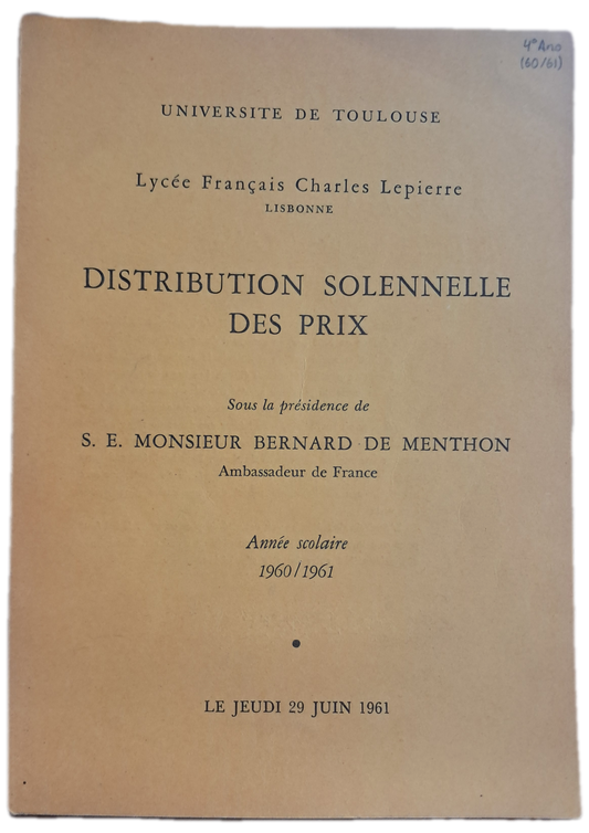 Lycée Français Charles Lepierre 29-06-1961 (Usado)