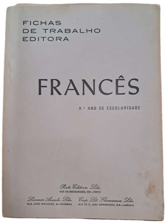 Fichas de Trabalho Editora - Francês 9º Ano (Usado)