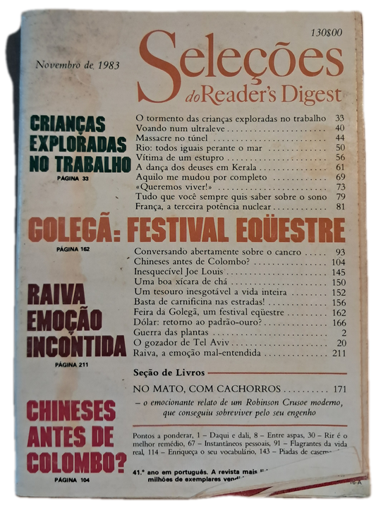 Novembro de 1983 Revista do Reader's Digest