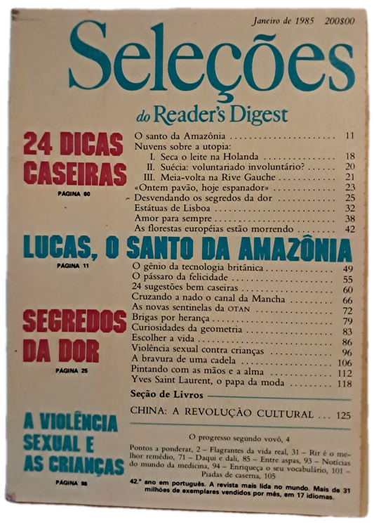 Janeiro de 1985 Revista do Reader's Digest