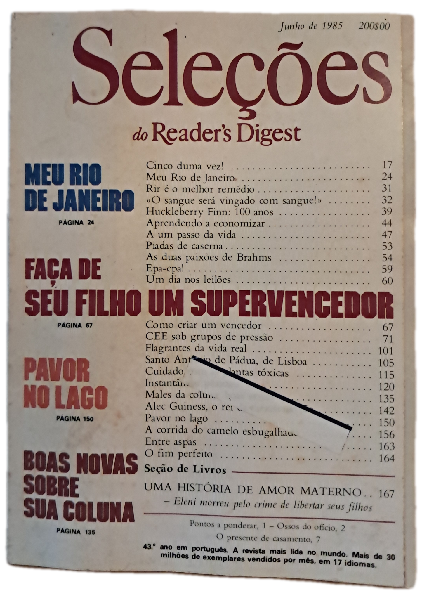 Junho de 1985 Revista do Reader's Digest